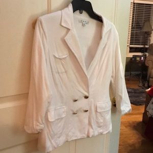 Cabi knit blazer, Med, white
